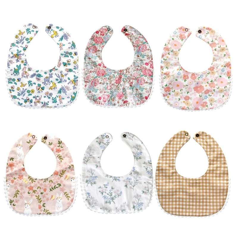 

Drooling Bib for Baby Floral Print Feeding Teething Towel Waterproof Bandannas