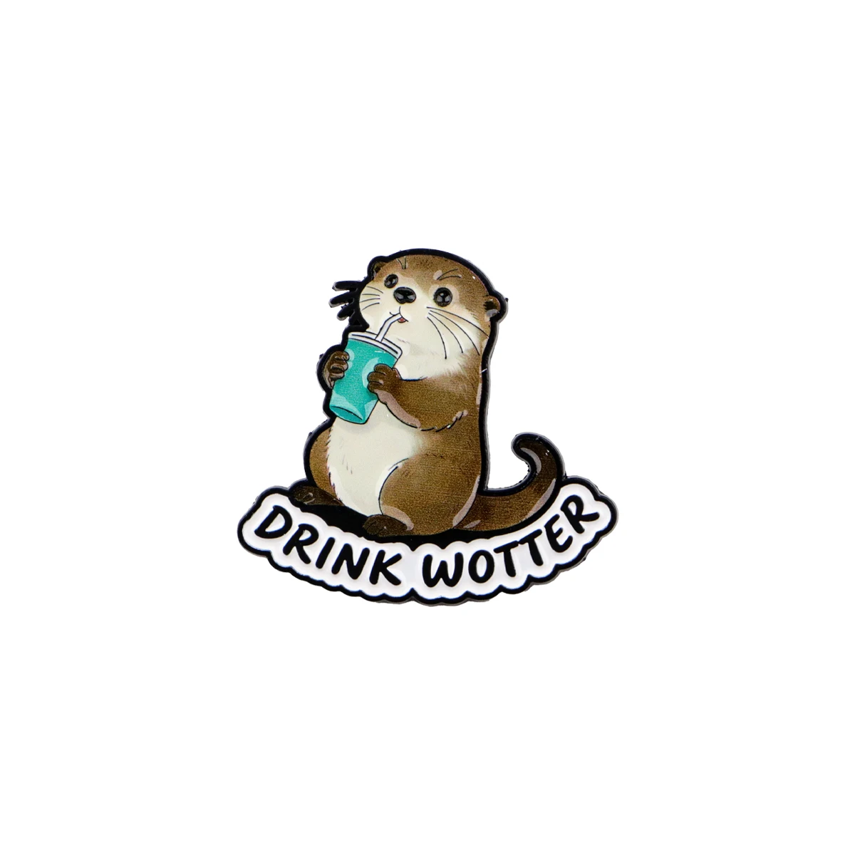 Charming Otter Enamel Pin – Whimsical Animal Brooch for Clothing Accessories and Gifts
