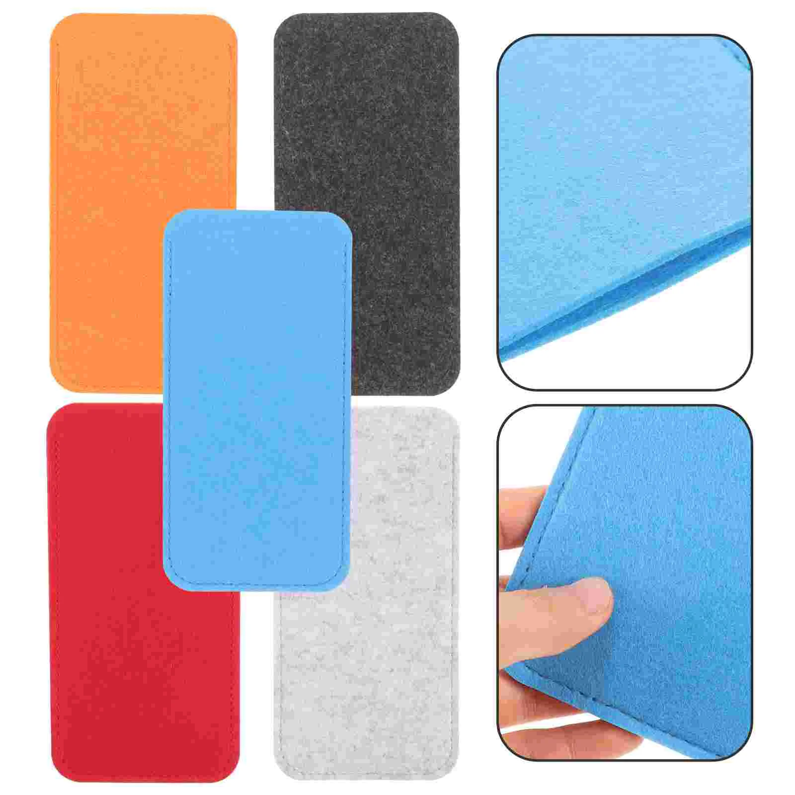 

5pcs Glasses Pouch Sunglass Travel Case Felt Glasses Pouch Travel Case Pouch