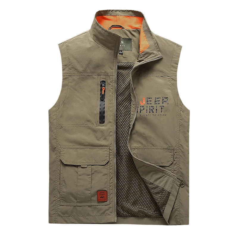 

Plus Size Multi-pockets Mesh Vest Men Brand Quick Dry Fishing Photography Sleeveless Jacket Male Chaleco Hombre Weste M-6XL