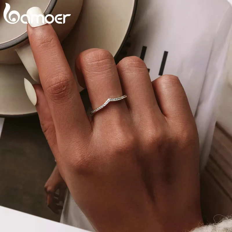 925 Sterling Silver Water Droplet Clear CZ Finger Rings for Women Wedding Engagement Jewelry Girlfriend Gift PA7649