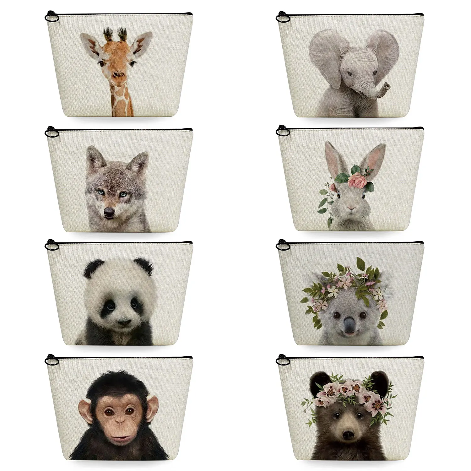 

Подарочная повседневная женская косметичка, милая дорожная Сумочка для туалетных принадлежностей с принтом в виде животных, со слоном