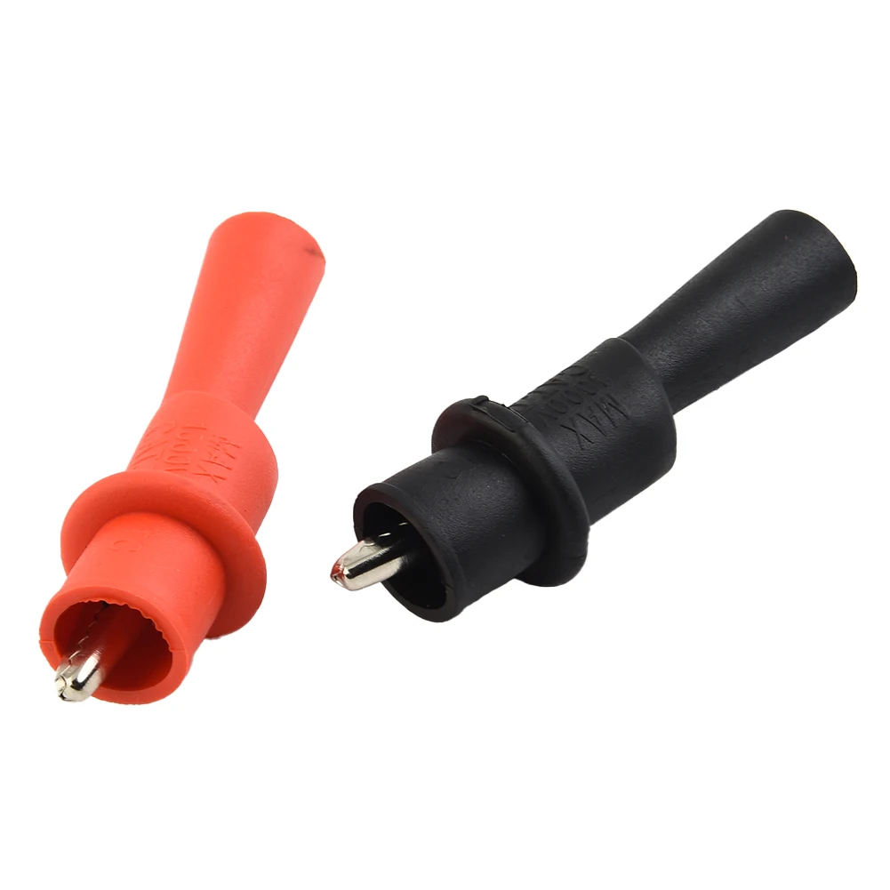 Measuring Tools Clamp 1Pair AC DC 10A 1000V Antiskid Red + Black Wire Tips Test Clip Household Items Accessories