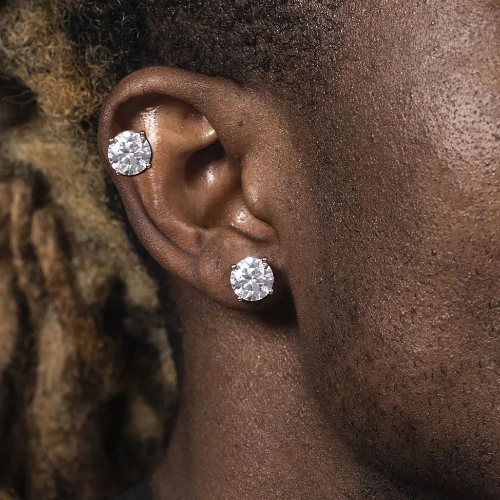 CUC 3-14MM AAAA Zircon Stud Earrings Screw/Push Back For Women Men Fashion Trend Wedding Jewelry Party Love Gift 2