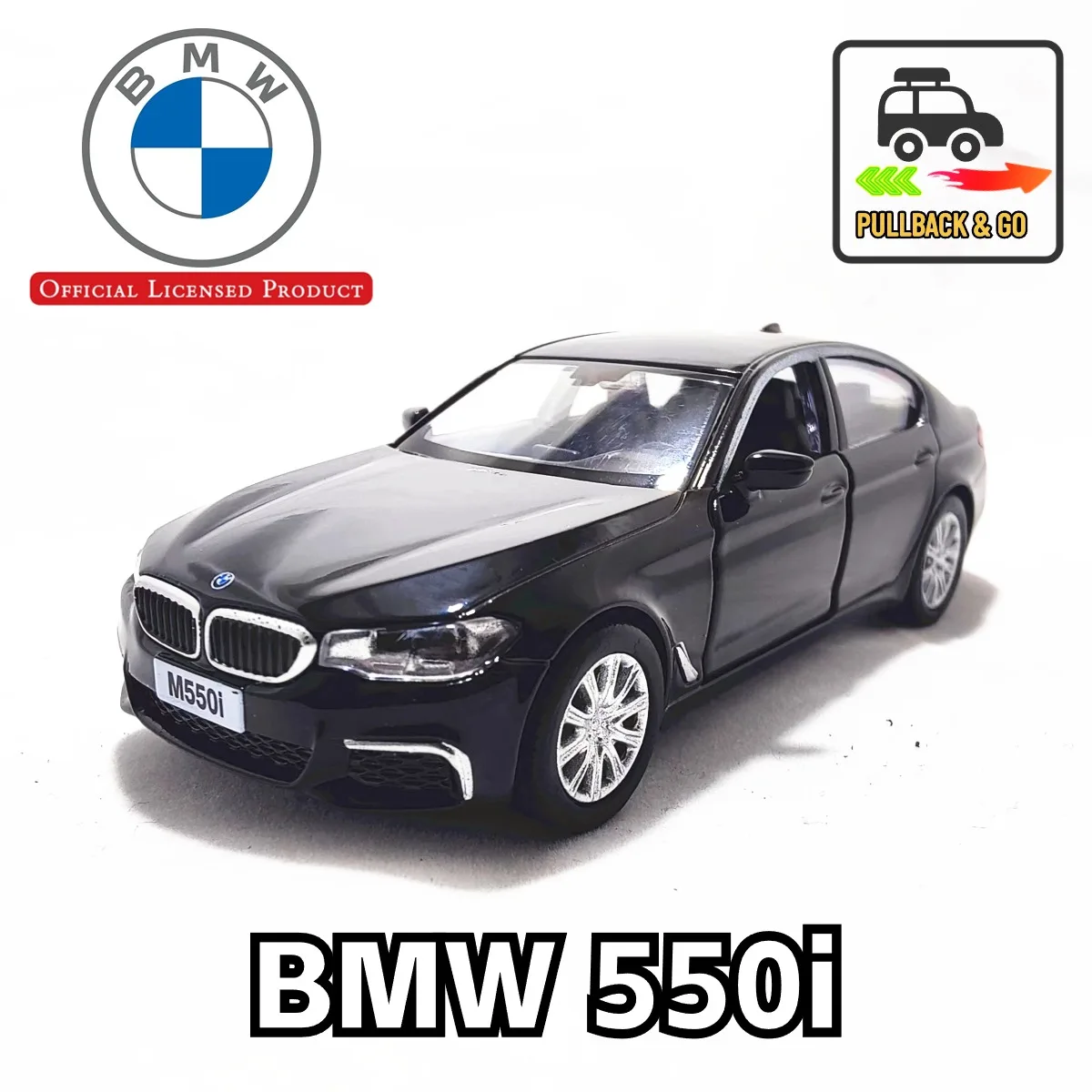 

1:36 Pullback Toy Car Model BMW 550i Official Licensed Scale Replica Metal Diecast Vehicle Miniature Art Kid Boy Xmas Gift