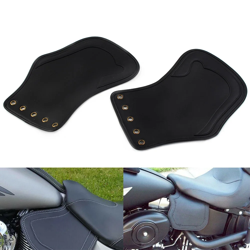 

Motorcycle Heat Saddle Shield Deflector Black Leather For Harley Sportster Touring Softail Dyna For Suzuki Kawasak Yamaha Honda