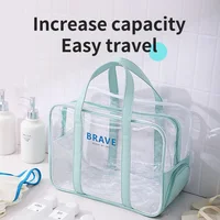 PVC Toiletry Bag Women Swimming Storage Bag Clear Makeup Bag Travel Toiletries Organizer Storage Bath Toiletry Wash Zipper Bag 1