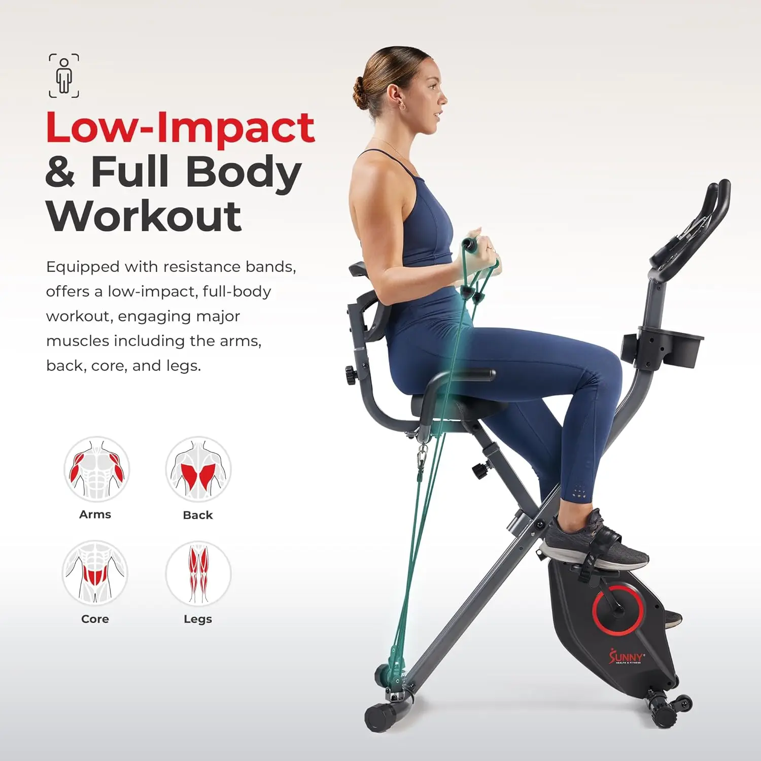 Health & Fitness Smart Folding X-Bike, Portable Compact Exercise Bike for Indoor Cycling Workout, Home Cardio Training Mac