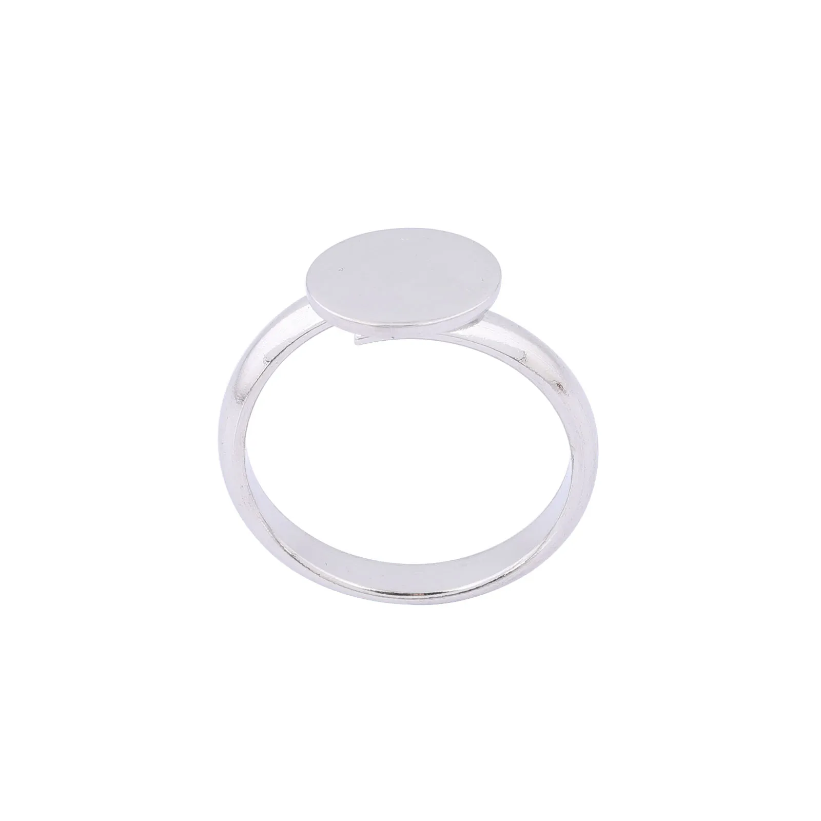 10pcs 스테인레스 스틸 조정 가능한 10mm 원형 패드 링 기본 공백 Diy Fingerring 베젤 설정 보석 만들기 용품