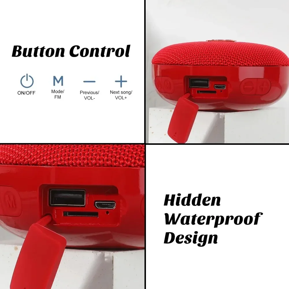 TG352 Portable Bluetooth Wireless Speakers Outdoor Music Box Player TWS Stereo Waterproof Audio Subwoofer Support USB/FM/TF