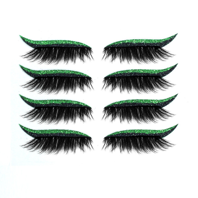 Pairs False Eyelashes Eyeliner Sticker Self-Adhesive Cat Eyes Strips Reusable Waterproof Shiny Eyeliner Stickers Makeup Tools