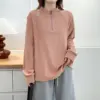 XXXXL Fashion Plus Size Women's Hoodies Innerwear Top New Autumn Winter Style Zipper stand-up Collar Long Sleeve Sweatshirt 2570