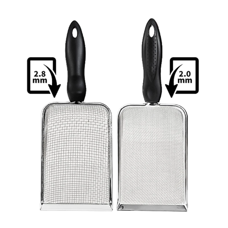 Pet Cleaning Tools Stainless Steel Feces Shovel Pet Cleaning Tools Cat Litter Shovel Reptiles Snake Lizard Chameleon Sand Mesh Fecal Spoon