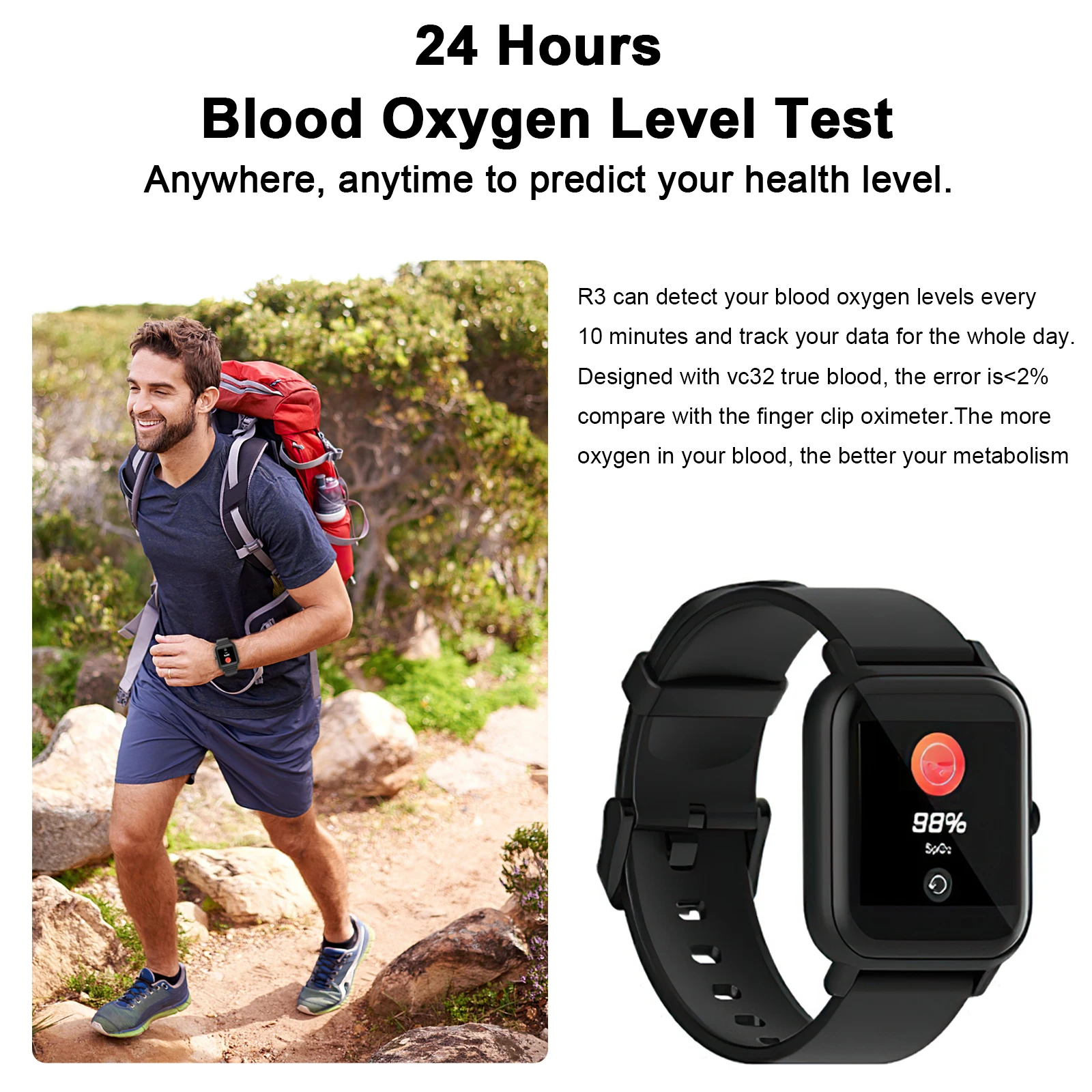 Blackview Answer Call Smart Watch Blood Pressure Blood Oxygen Heart Rate  Monitor
