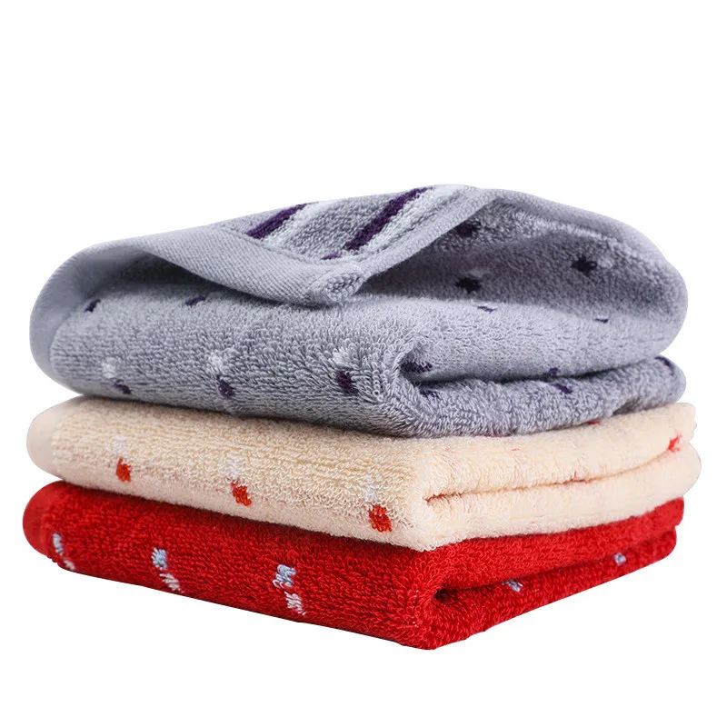 

34x34cm Square Polka Dot Jacquard 100% Cotton Soft Water Absorbent Bathroom Hanging Face Towel