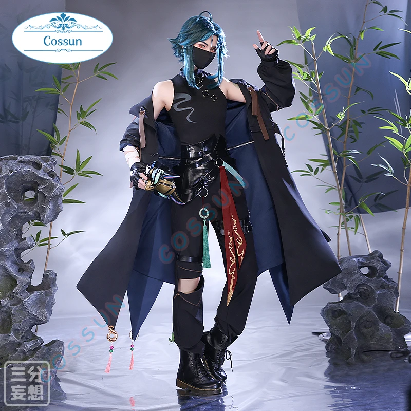 

Genshin Impact Xiao darkcry игровой костюм, красивая униформа, костюм для косплея на Хэллоуин, карнавал, детской одежды для ролевых игр для мужчин
