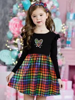 Robe de printemps et d'automne pour filles, motif cœur, tissu côtelé confortable, robe de princesse décontractée pour enfants de 1 à 8 ans 1
