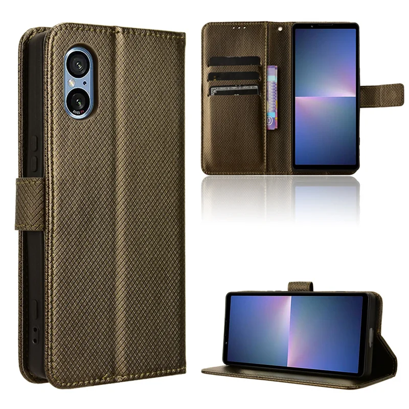Per Sony Xperia 5 V Custodia Luxury Cover Diamond Pattern Skin Pu Leather Wallet Stand Per Sony Xperia 5 V Sony 5 V Phone Bags