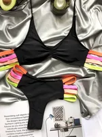 INGAGA Halter Bikinis High Waist Women’s Swimsuits 2022 New Patchwork Swimwear Sexy High Cut Bathing Suit Tie Back Biquini Set