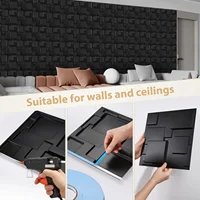 3D ผนังแผง 30x30 ซม.ผนังในร่มตกแต่งสําหรับห้องนอนห้องนั่งเล่นพื้นหลังโรงแรมสํานักงานภาพจิตรกรรมฝาผนังผนัง DIY Home Decor 4