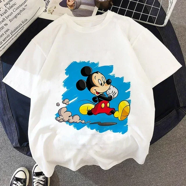 thumbnail image 1 of Camisetas de algodón para niños de Mickey Minnie Mouse, camisetas de verano para niños, camisetas de dibujos animados de Disney para niños, camisetas de anime kawaii para niños y niñas, 1 of 5