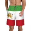 2023 Summer Polyester IRAN Lion With Sun Country Flag 3D Printed Men's Board Shorts Beach Pocket Running Summer Pants 2