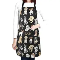 Cute Dog Grooming Apron,Funny Pet Grooming Waterproof Aprons for Women With 2 Pockets & Adjustable Neck 1