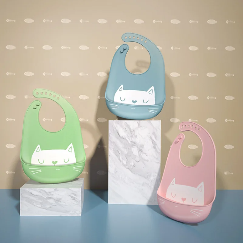 

Silicone Baby Bibs Waterproof Baby Feeding Saliva Cartoon Aprons Baby Bibs Adjustable Different Styles of Bibs for Boys Girls