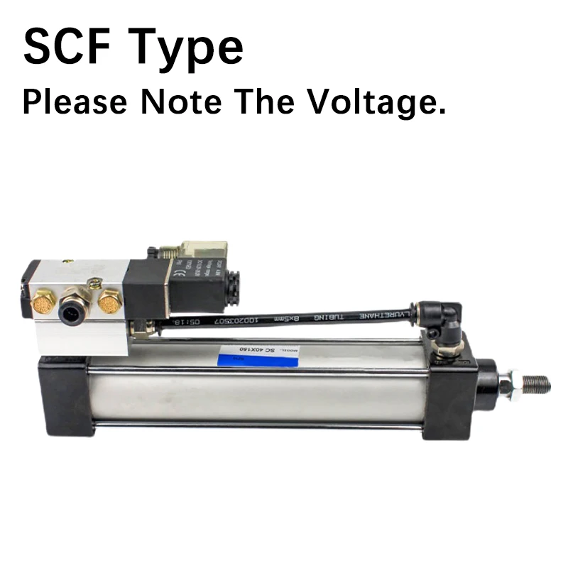 

Pneumatic SCF32 40 50 63 80 100 Standard Solenoid Valve Integrated Cylinder Stroke 25-1000mm Air Cylinders Set Without Magnetic