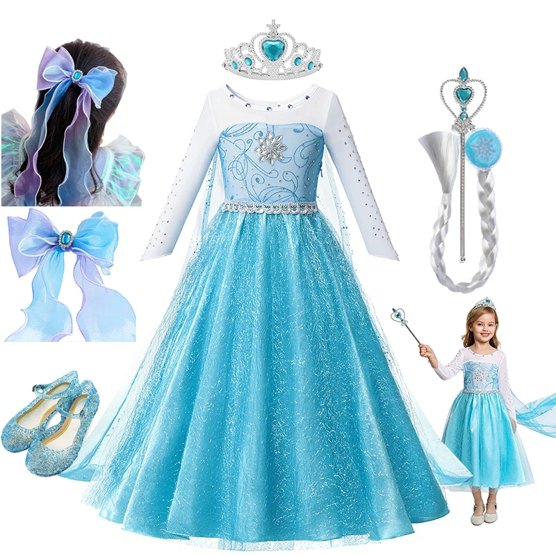 

Disney Charm Frozen 2 Princess Elsa Cosplay Costume Kids Dress Anna Robe Girls Clothes For Party Prom Evening Dresses Ball Gowns