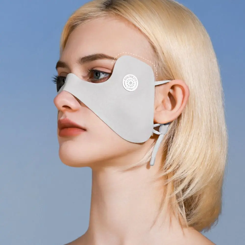 Sunscreen Face Scarf Ice Silk Mask Summer Solid Color Face Cover UV Protection Eye Protection Sunscreen Eye Patches Women/Girls