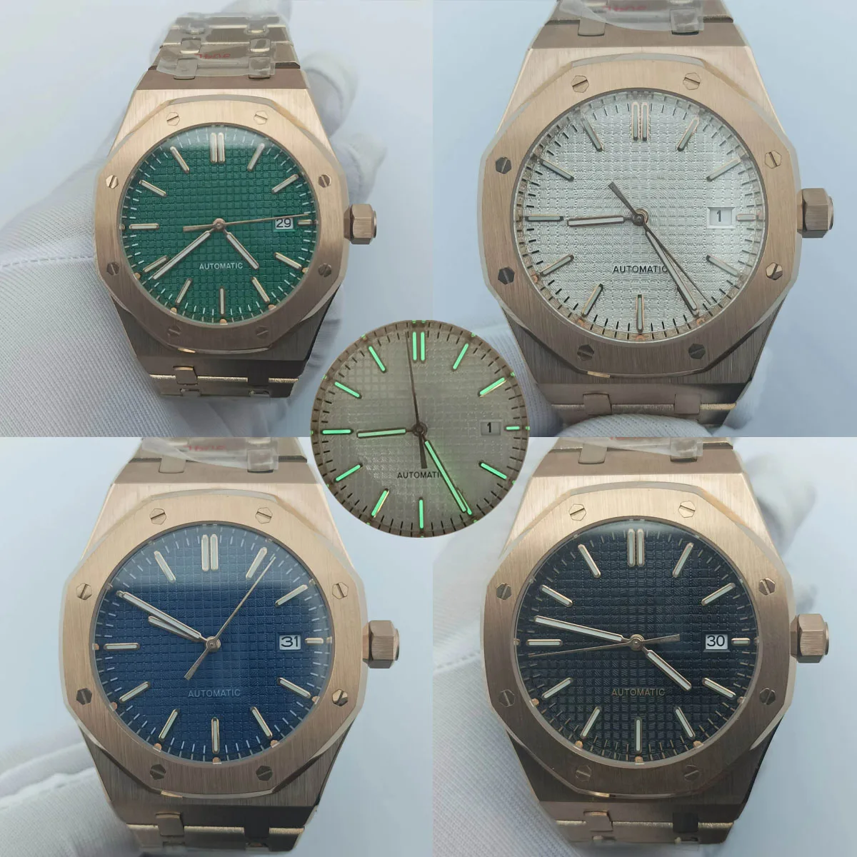 

42mm NH35 Butterfly Buckle StrapMen's Watch Octagonal Watch Case Transparent Bottom Watch for NH35/NH36 Movement Accessory