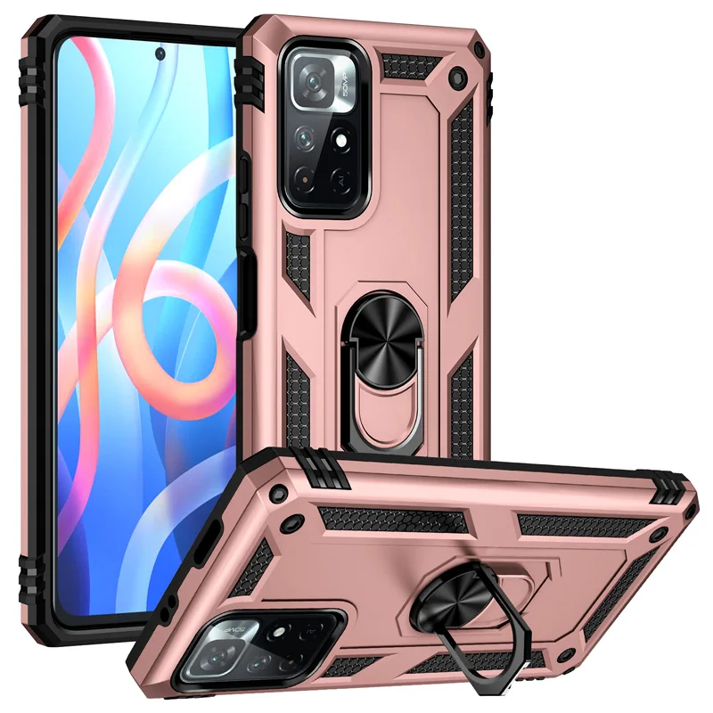 Durable Shockproof Armor Phone Case with Metal Ring Stand