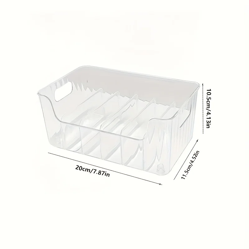 Seasoning Storage Box 1pc Clear Plastic with Adjustable Divider Versatile Kitchen Organizer for Spices Snacks Small Items
