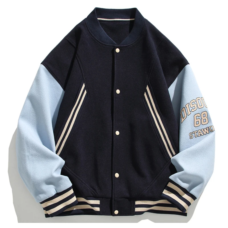 

Harajuku Baseball Jacket Men Color Block Letter Print Oversize Varsity Jackets Women Korean Casual College Coat Autumn Chaquetas