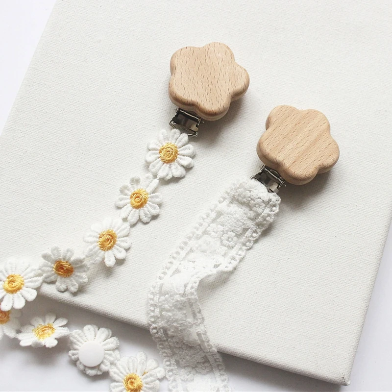 Baby Pacifier Clip Small Daisy Lace Newborn Kids Infant Toddler Nipple Soother Anti Lost Holder