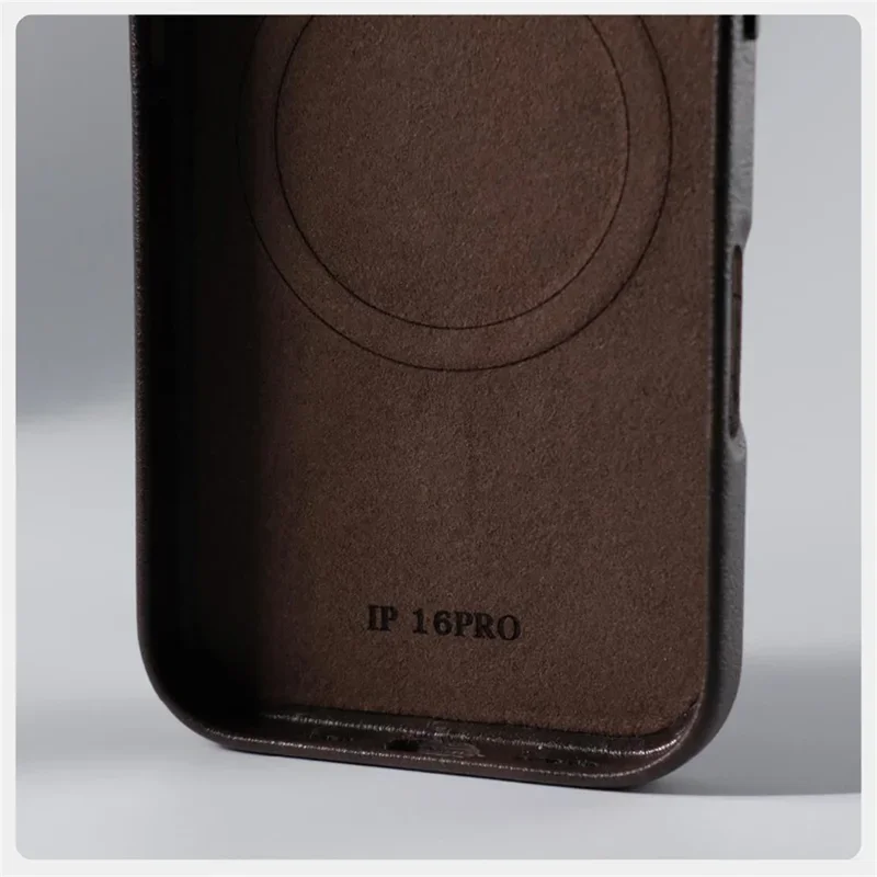 Retro Premium Brown Leather Case with Magnetic Ring Cover