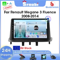 Srnubi Autoradio pour Renault Megane 3 Fluence Samsung SM3 2008-2014 lecteur multimédia Carplay Android Auto Autoradio Navigatore 1