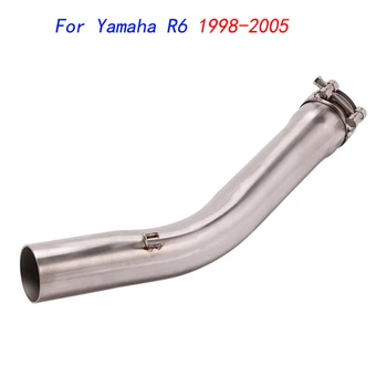 Escape Motorcycle Middle Connect Tube Mid Link Pipe Stainless Steel Exhaust System Modified For Yamaha R6 1998-2005