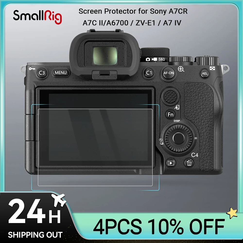 Proteggi Schermo Smallrig Per Sony Alpha 7Cr/ Alpha 7C Ii/Alpha 6700 / Zv-E1 / Alpha 7 Iv, 0.4Mm Vetro Temperato Ultrasottile 2 Pezzi