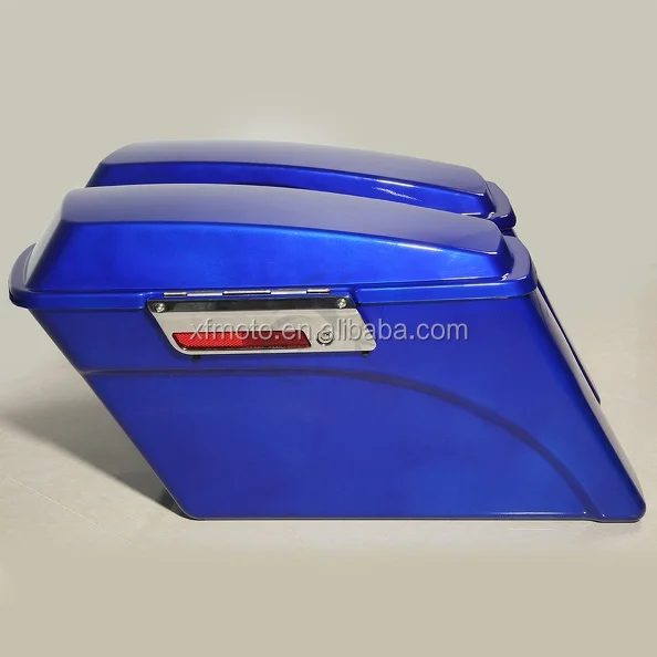 

TCMT For Harley Saddlebag XF111508-L Blue Hard Saddle bags Trunk W/ Lid Latch Key Fit For Harley Touring DYNA 94-13