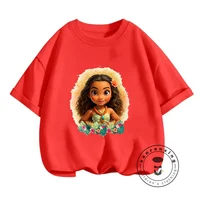 Summertime Fun for Kids Disney Moana Cartoon Prints on Boys Girls T-shirts Cute Streetwear Fashionable O-neck Soft for Children 1