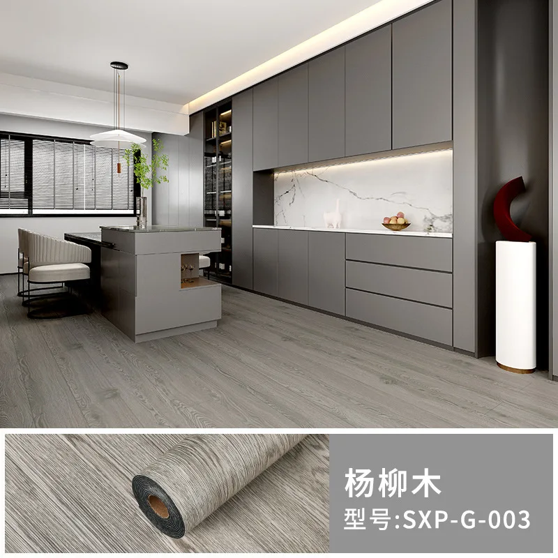 Self-adhesive Renovate Floor Sticker Wall StickerThicken Wood Grain PVC Wallpaper 3D Waterproof Home Decoration Wear-resistant
