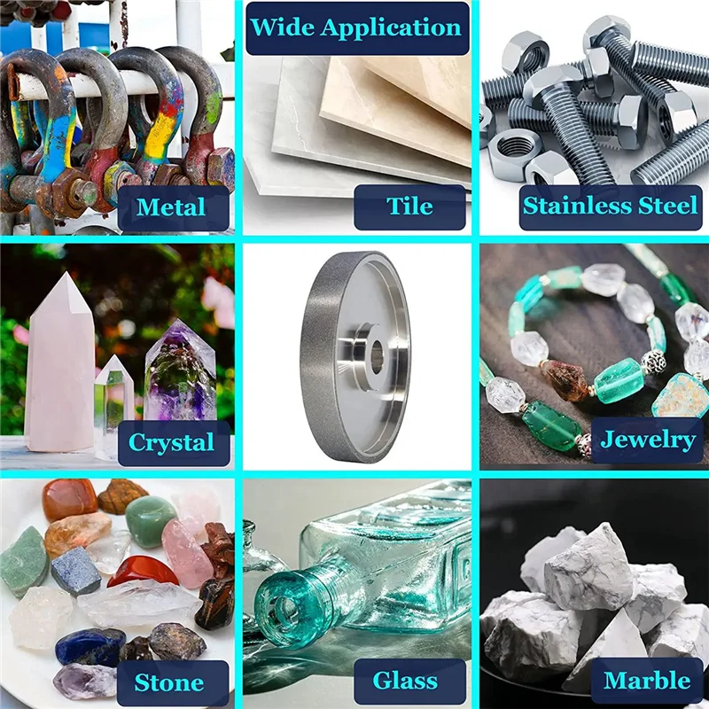 CBN Grinding Wheel, 6Inch Dia x 1Inch Wide, with 1/2Inch Arbor, Diamond Grinding Wheel for Sharpening HSS, 320 Grit