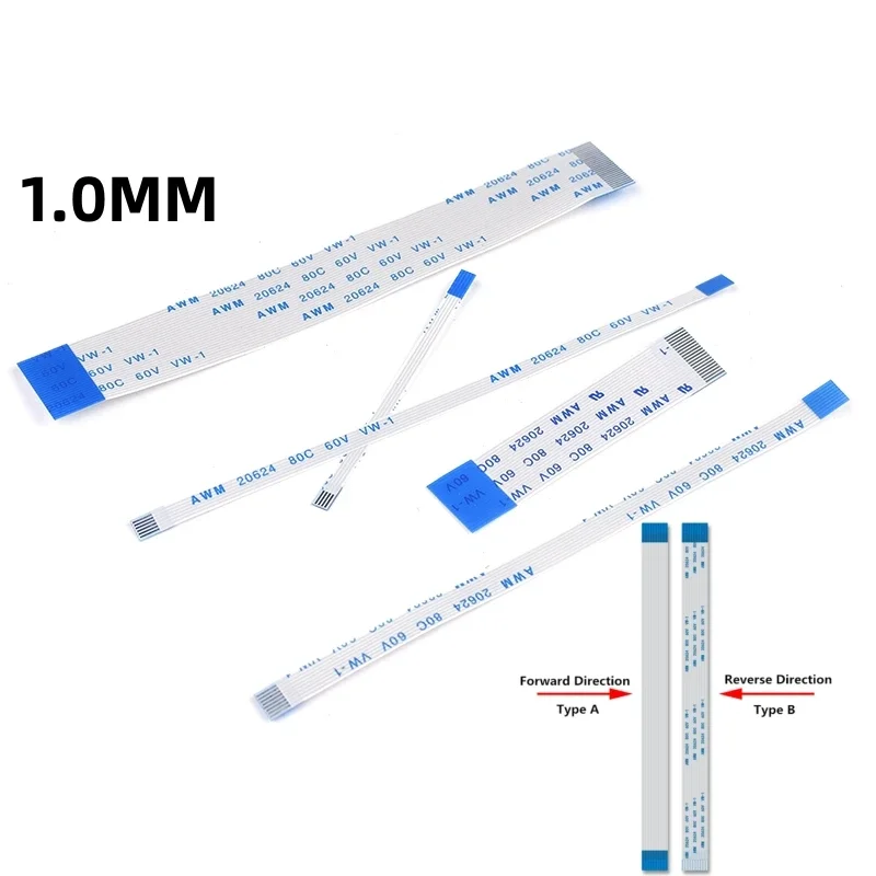 10 PZ Cavo flessibile piatto FFC FPC AWM 20624 80C 60 V VW-1 FFC-0.5MM 1.0MM 24 26 30 32 34 40 Pin Lunghezza 6-40 CM-Lunghezza 20CM-Passo 0.5mm-24P-Direzione inversa
