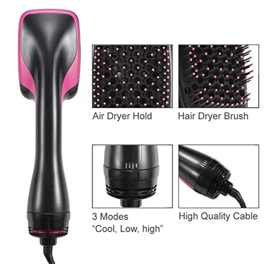 2-in-1 Dual-purpose Electric Brush, Home Hair Dryer Styling Comb, Used for Both Dry and Wet Hair and Head Massage Function