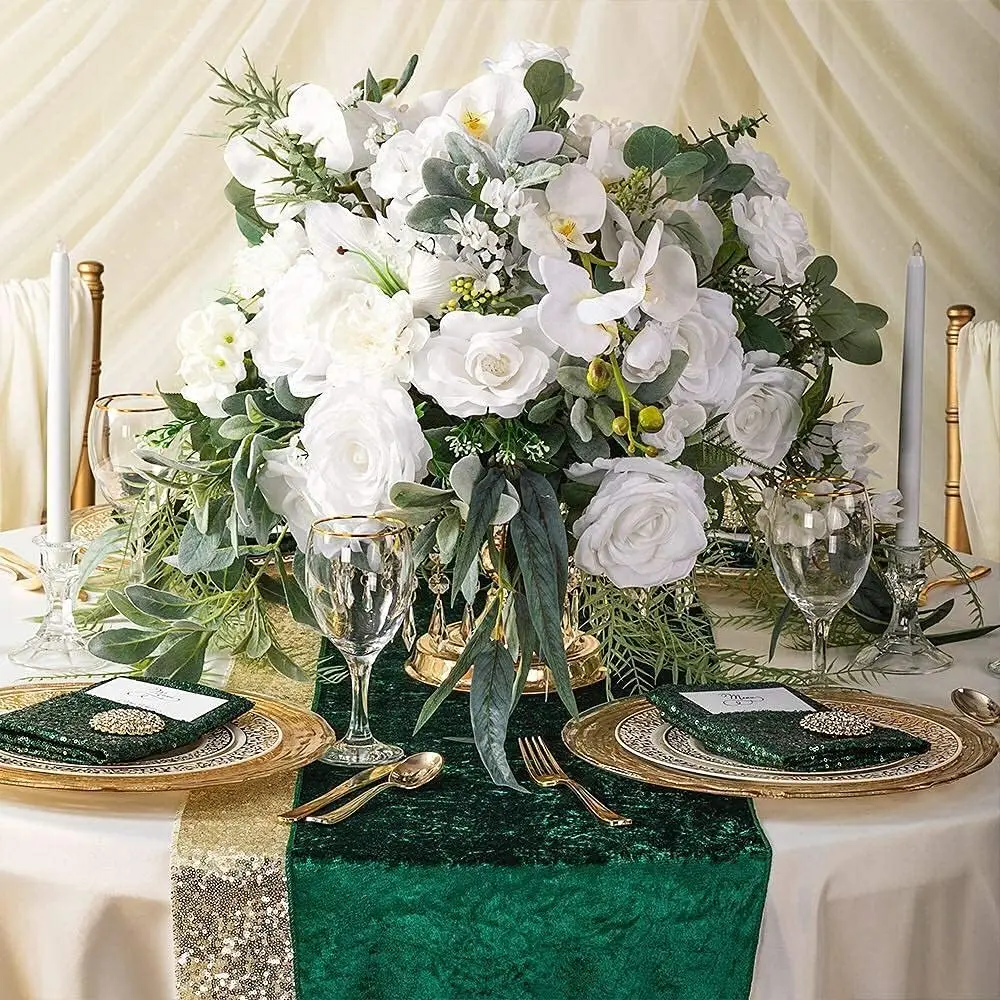 Velvet Table Runner - Luxury Wedding and Banquet Table Decor Luxurious Velvet Table Runner, Wedding Reception Baby shower Decora, Soft Table Linen Overlay, WeddingTable Runner Room Decor 14