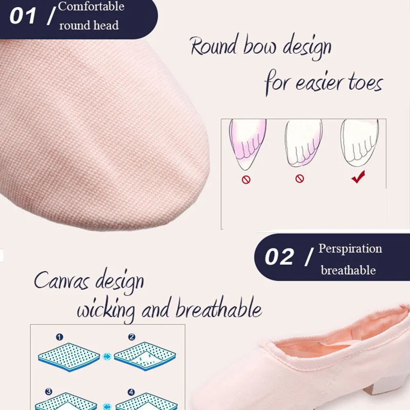 USHINE Low-heeled Canvas Teacher Practice Soft Ballroom Dance Shoes Salsa Tango Ballet Dance Shoes Children Girls Women 6