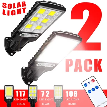 108 LED Solar Lights Outdoor With 3 Mode Waterproof Motion Sensor Security Lighting LED Wall Street Lamp for Garden Patio Path 1