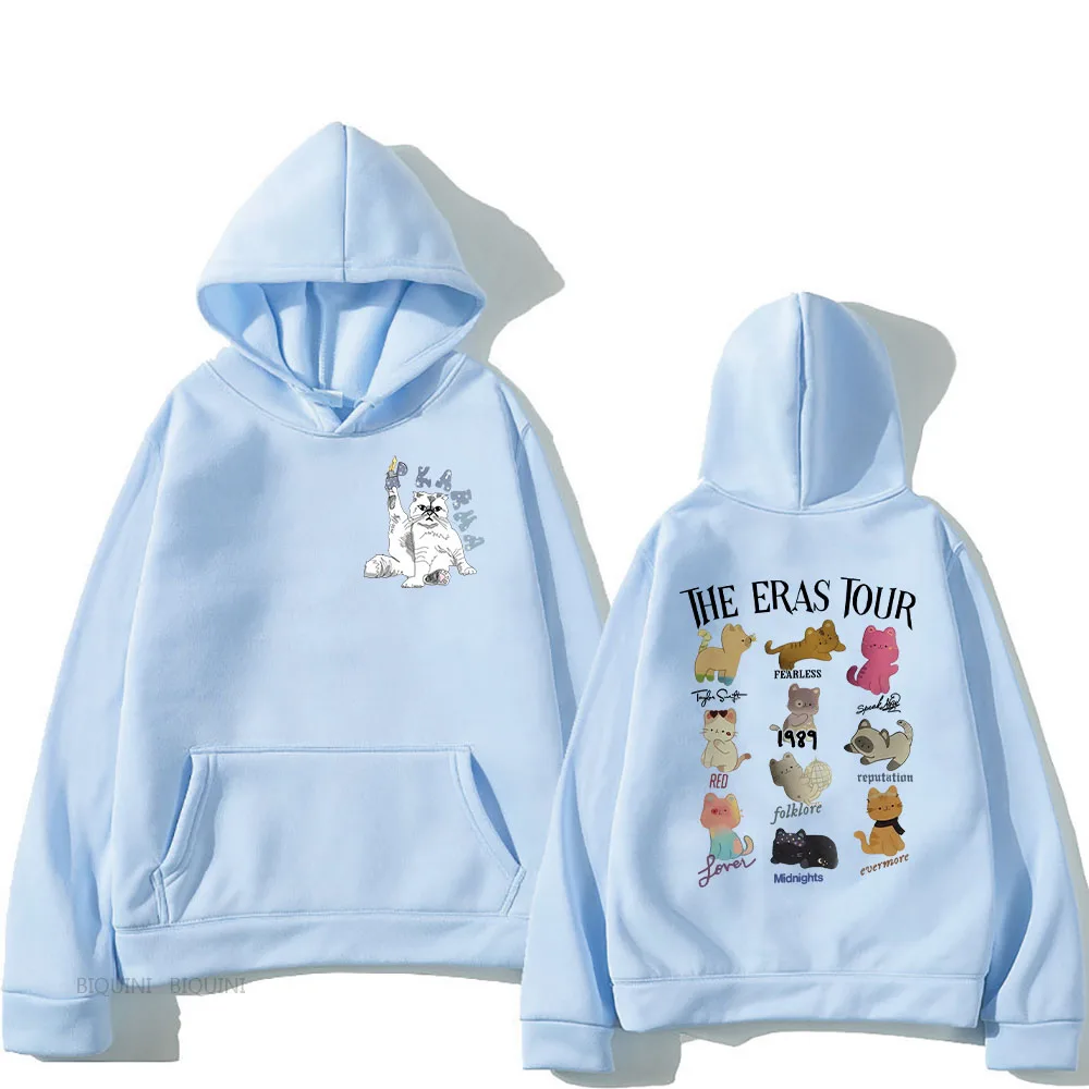 

The Eras Tour Karma Is A Cat Oversized Sweatshirts Men Kawaii/Cute Animals Printed Cartoon Hoodies Autumn Winter Hooded Blouse